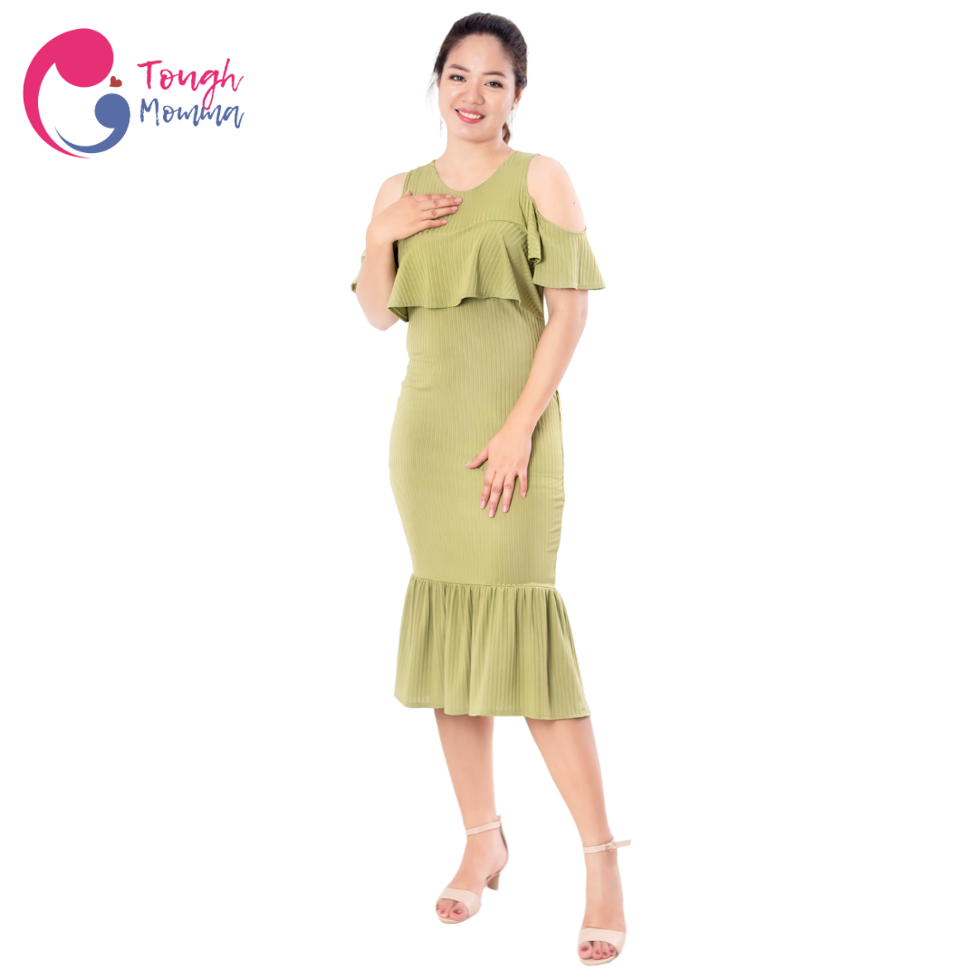 SLIGHTLY DAMAGED/STAINED  ToughMomma Kimberly Maternity/ Nursing Dress (S - L)