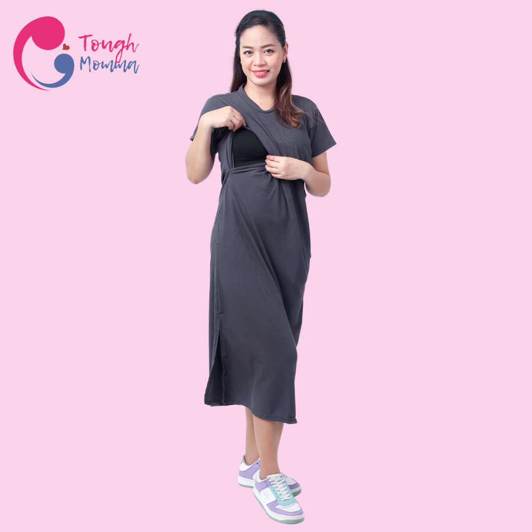 ToughMomma Yumi Maternity Nursing T- Shirt Dress S - 2XL