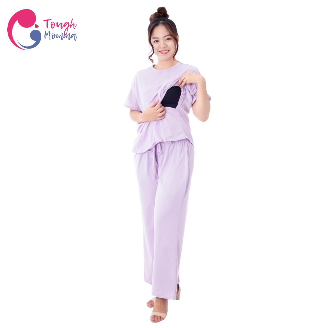 SLIGHTLY DAMAGED/STAINED ToughMomma Vienna Maternity/ Nursing Pajama Set (M- 2XL)