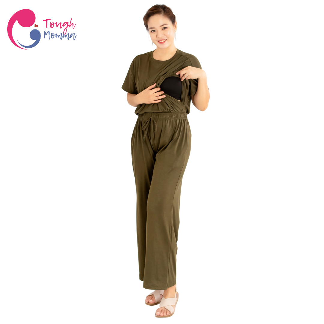 SLIGHTLY DAMAGED/STAINED ToughMomma Vienna Maternity/ Nursing Pajama Set (M- 2XL)