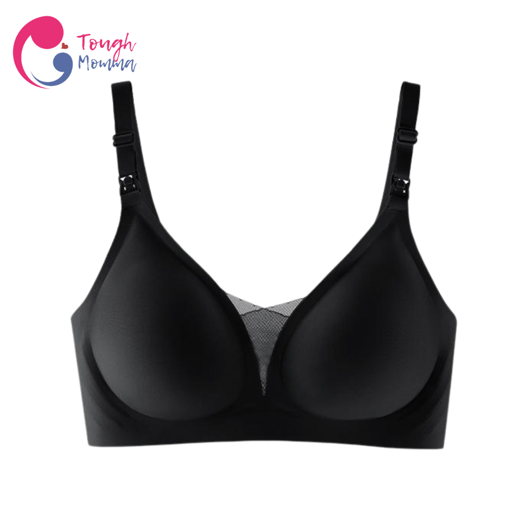 SLIGHTLY DAMAGED/STAINED ToughMomma Fiorella Premium Quality Seamless  Wireless Ice Silk Nursing Bra