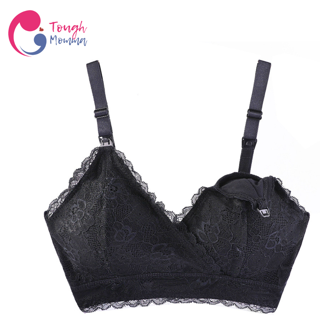 SLIGHTLY DAMAGED/STAINED ToughMomma Wennessa Lacey Crossover Wireless Nursing Bra