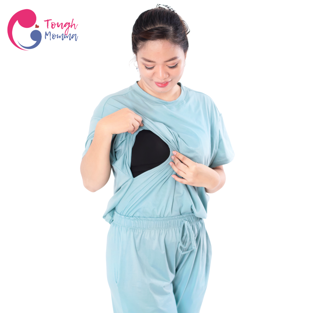 SLIGHTLY DAMAGED/STAINED ToughMomma Vienna Maternity/ Nursing Pajama Set (M- 2XL)