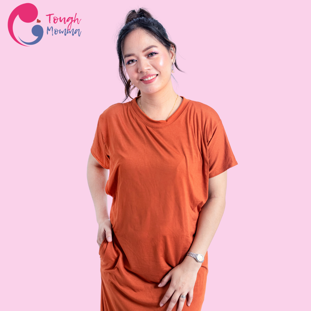 ToughMomma Yumi Maternity Nursing T- Shirt Dress M - 2XL