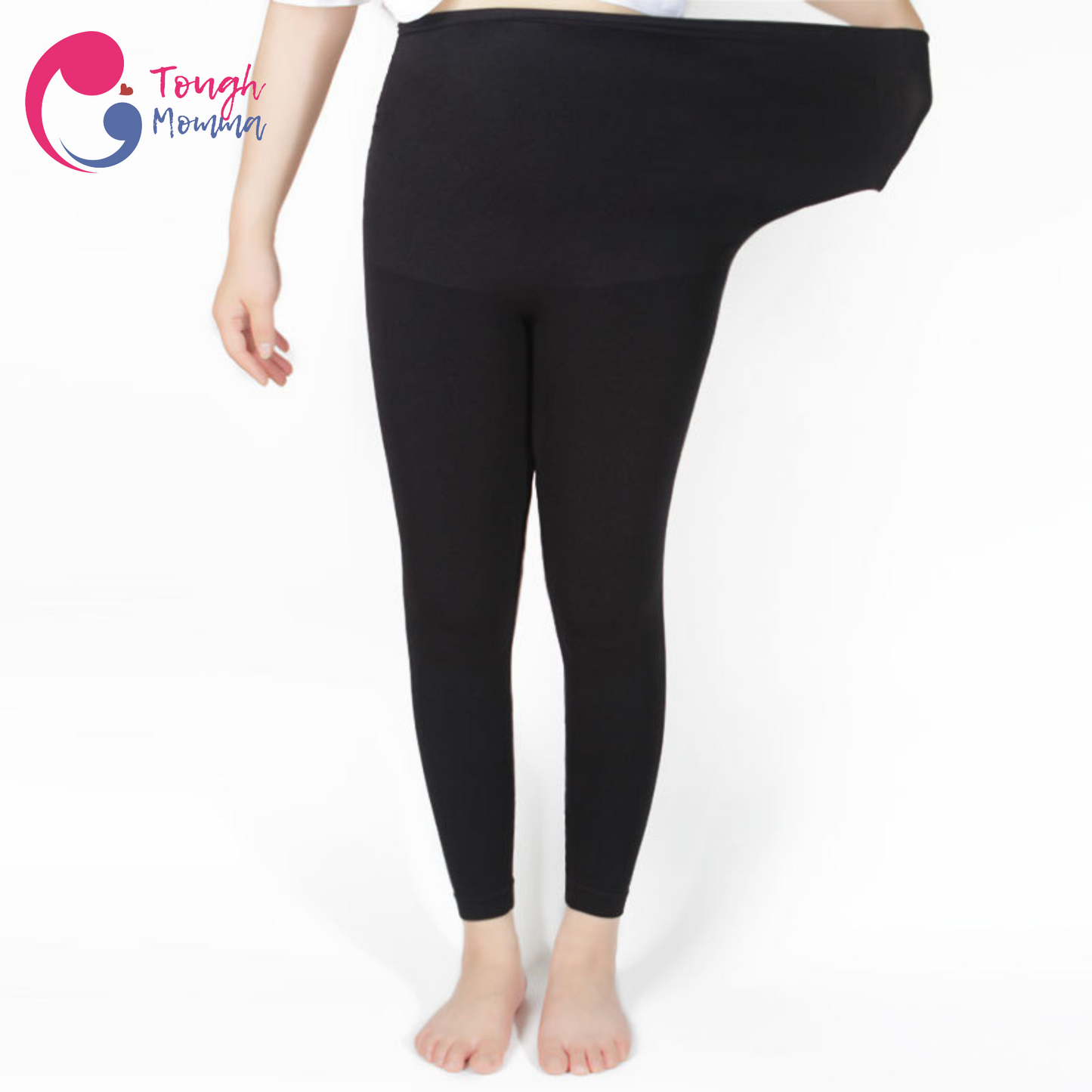 ToughMomma Isla Over The Bump Maternity Compression Leggings With Bump and Back Lift & Support