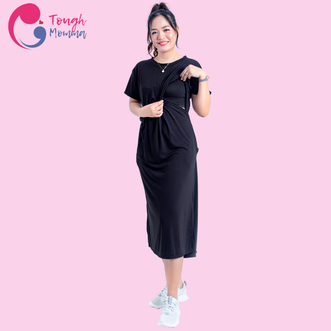 ToughMomma Yumi Maternity Nursing T- Shirt Dress M - 2XL