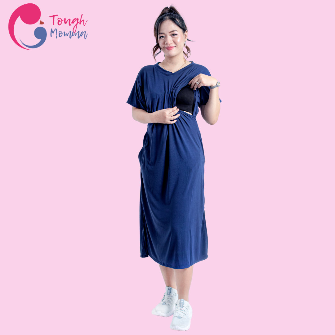 ToughMomma Yumi Maternity Nursing T- Shirt Dress M - 2XL