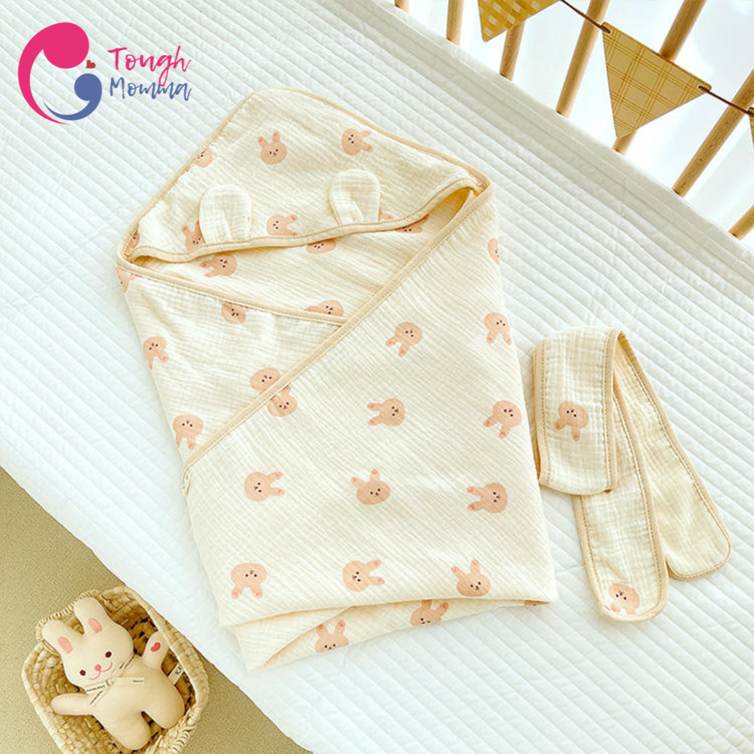 ToughMomma Brielle Bamboo Muslin Cotton Receiving Blanket/Towel (0-2 years old)