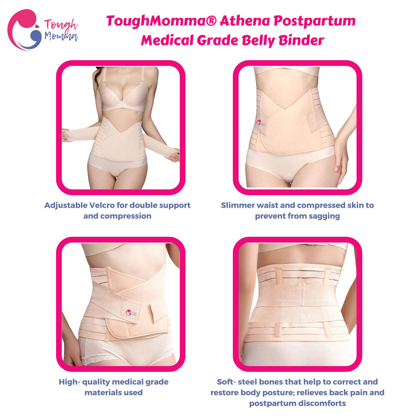 SLIGHTLY DAMAGED/STAINED ToughMomma Athena Postpartum Medical Grade Recovery Belly Binder