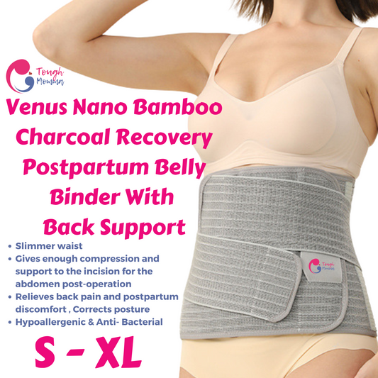 ToughMomma Venus Nano Bamboo Charcoal Recovery Postpartum Belly Binder With Back Support