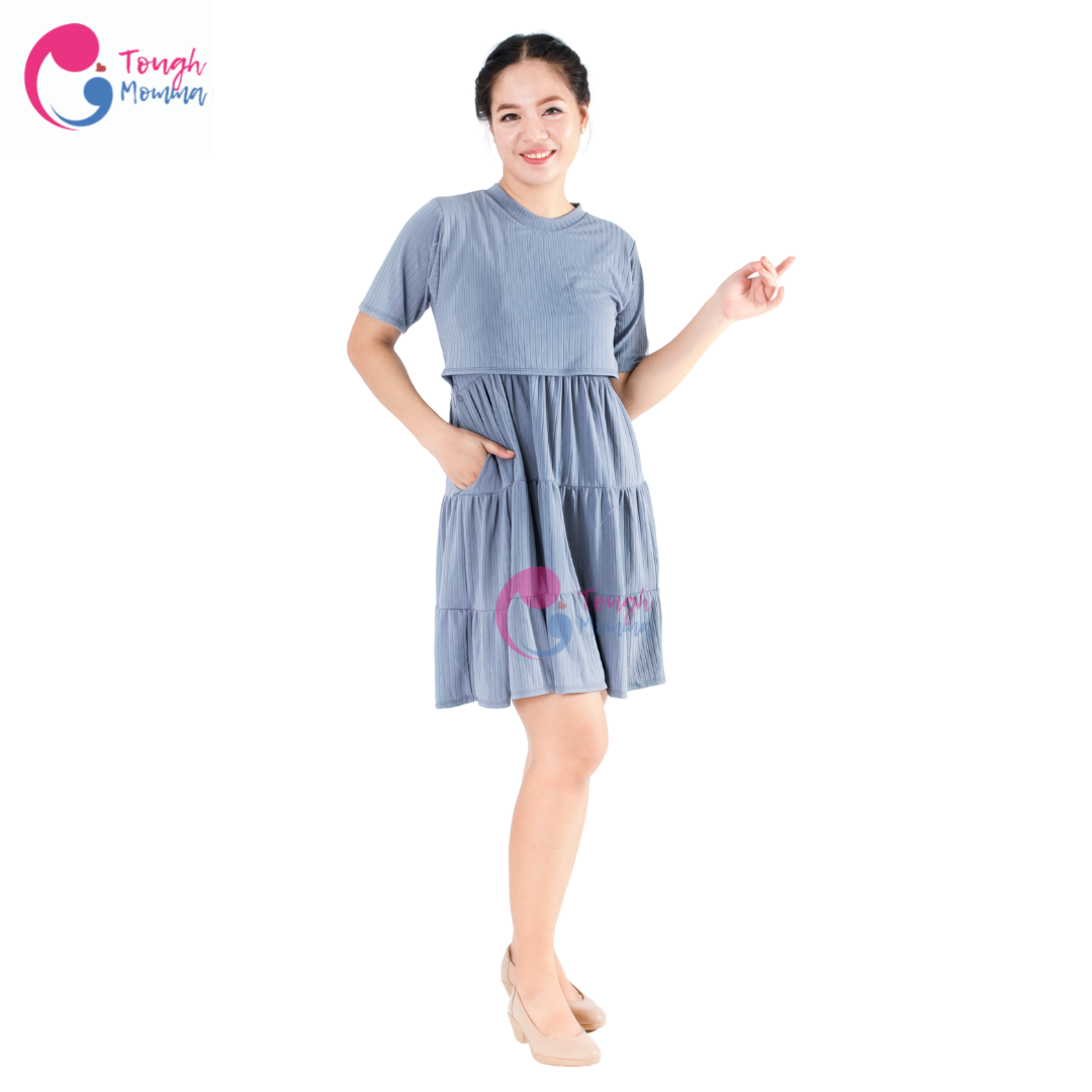 SLIGHTLY DAMAGED ToughMomma Genevieve Nursing Dress (M- XL)