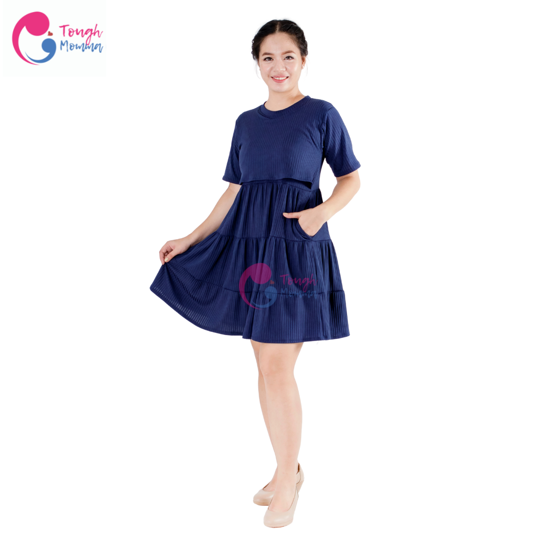 SLIGHTLY DAMAGED ToughMomma Genevieve Nursing Dress (M- XL)